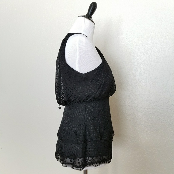 😀 NWOT BCBGMaxAzria Black Silk Blend Halter Top - Picture 6 of 8